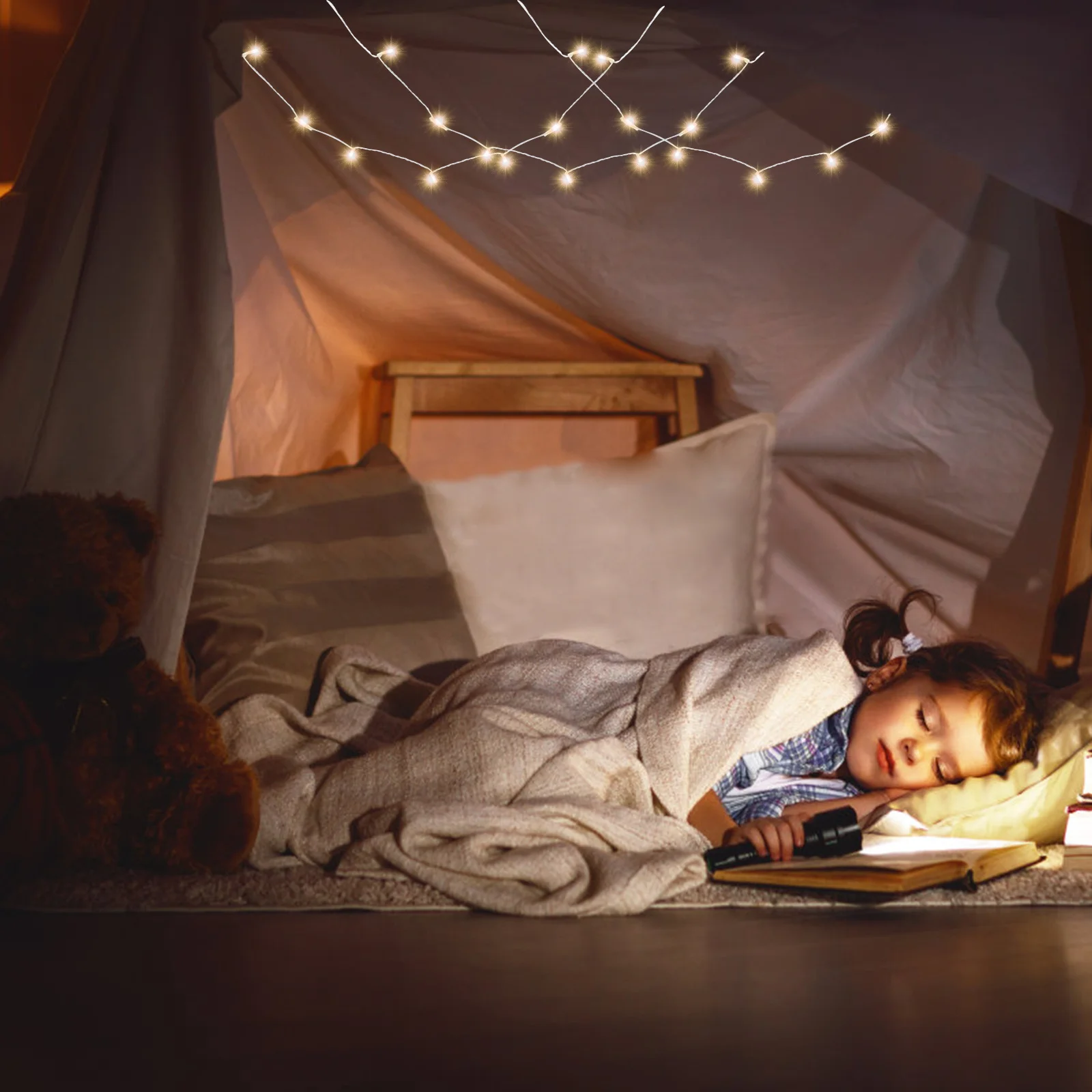 

24Ft LED Fairy Lights for Outdoor Indoor Use Cool White String Lights for Garden Fence Patio Christmas Party Wedding Decorations