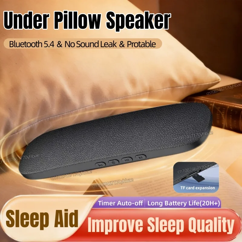 Altavoz de Conducción Ósea para Dormir Bajo la Almohada, Máquina de Sonido de Ruido Blanco Bluetooth con Temporizador, Ayuda Portátil para Dormir, para Adultos, Dormitorio y Viajes