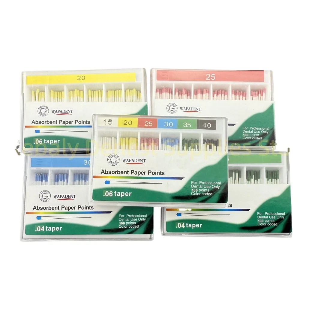 10 Boxes Dental 02 04 06 Taper Absorbent Paper Points Root Cancel Endodontics Cotton Fiber Tips Dentist Product Mixed Sizes