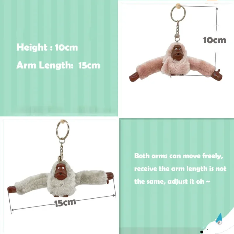 2026 Chaveiro de Gorila Kawaii, Pingente de Macaco para Mochila, Pingentes de Animais com Braço Longo para Bolsas, Decoração de Chaveiro, Presentes de