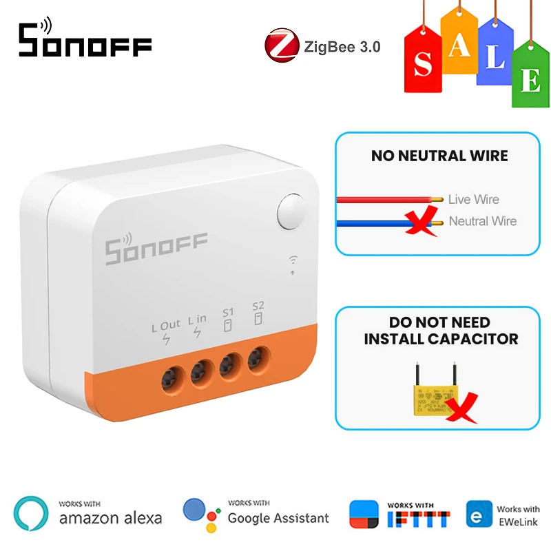 

Переключатель SONOFF ZBMINI-L2 Zigbee, не требуется нейтральный, поддерживает двухстороннее управление, смарт-переключатель «сделай сам» с голосовым управлением, Alexa Google Home