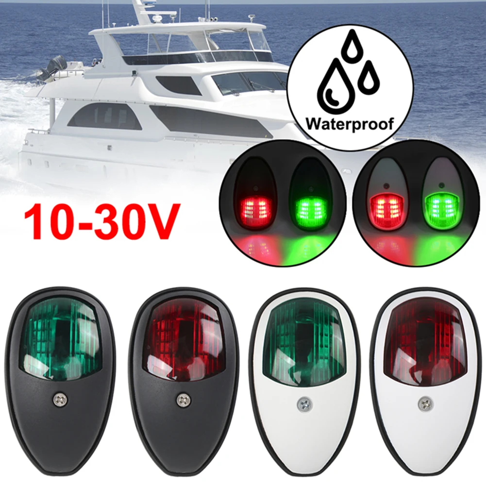 2PCS LED Navigation Light Signal Lamp 12V - 24V Marine Boat Yacht Sailing Red Green Bulb Port Starboard Side Lighting