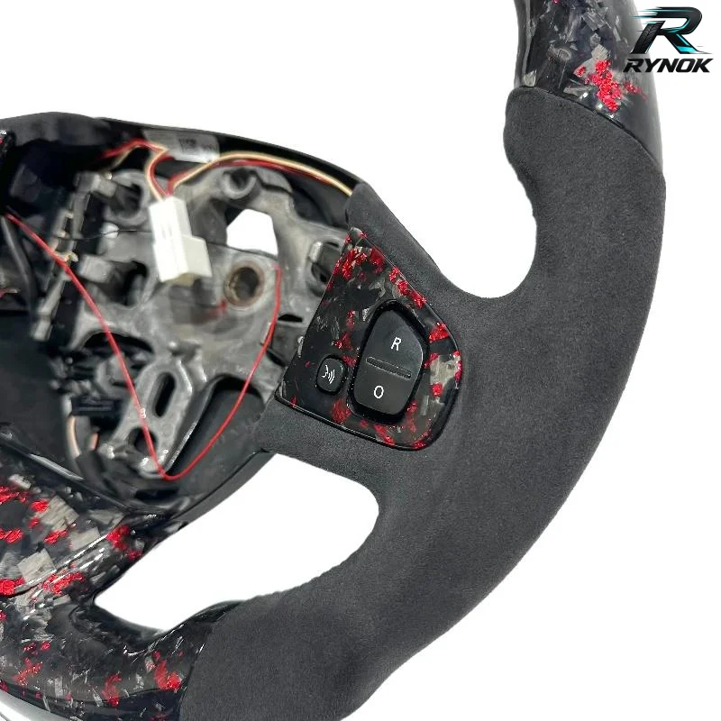 Forged Red Carbon Fiber Sport Steering Wheel 4 New Trend Design for Renault Clio 4 Flat Bottom with Suede