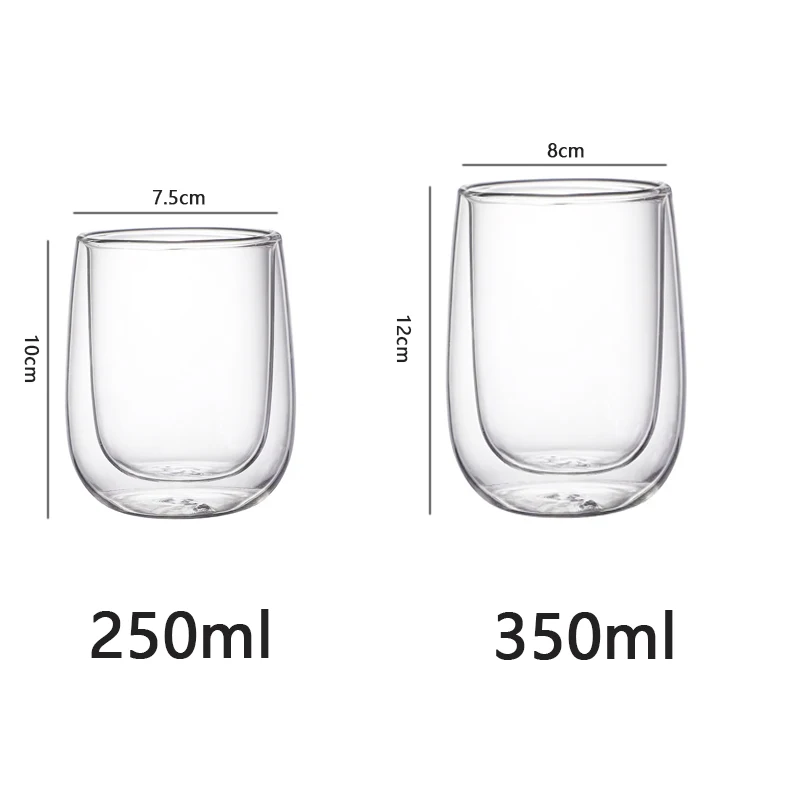 2/4pcs Double Wall Espresso Cups Clear Coffee Shots Cup Double Wall Insulated Espresso Mugs For Hot & Cold Latte Juice Drinkware view 6