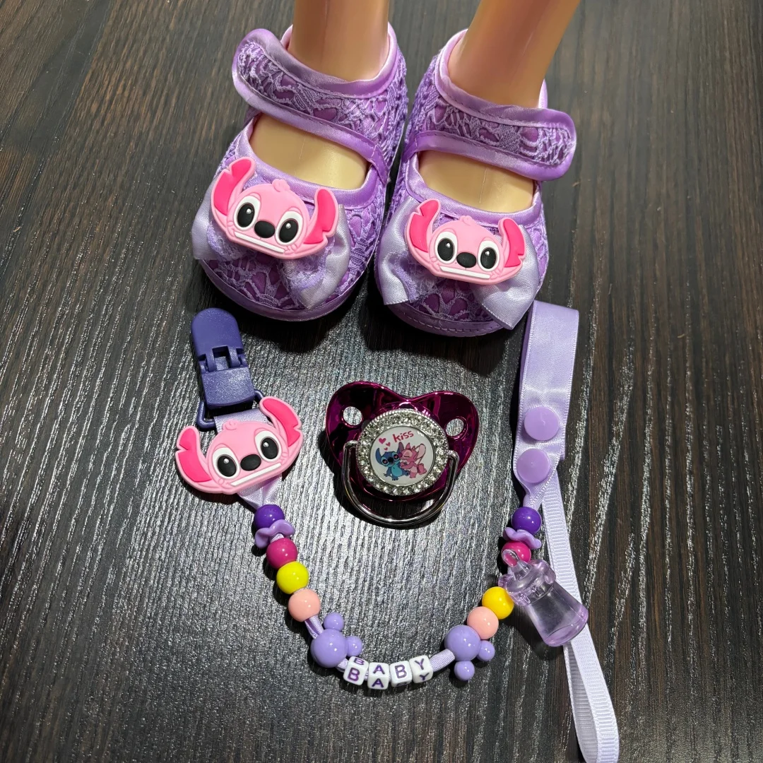 

Adorable baby pacifier paired with a safe nipple chain cute design suitable for babies Soft silicone teething toy Newborn shoe
