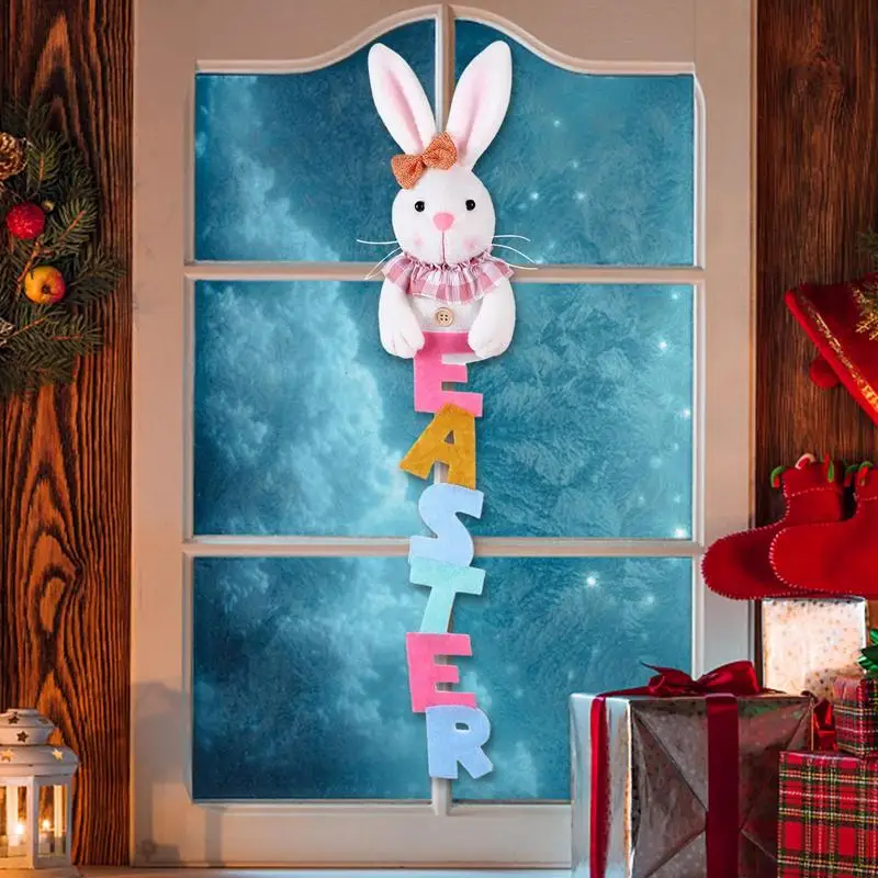 Easter Bunny Stuffed Animal Cute Stuffed Easter Bunnies 21.65in Funny Farmhouse Easter Decor Easter Tree Ornaments For Wall