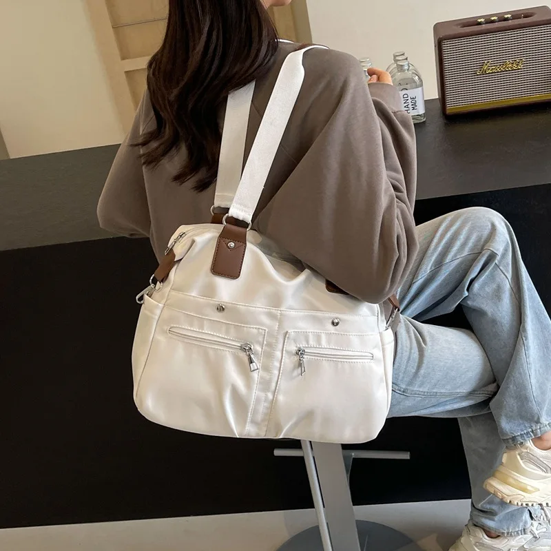 New Fashion Shoulder Tote Bag Women\'s Large Capacity Canvas Travel Bag Leisure Fitness Shoulder Crossbody Handbag