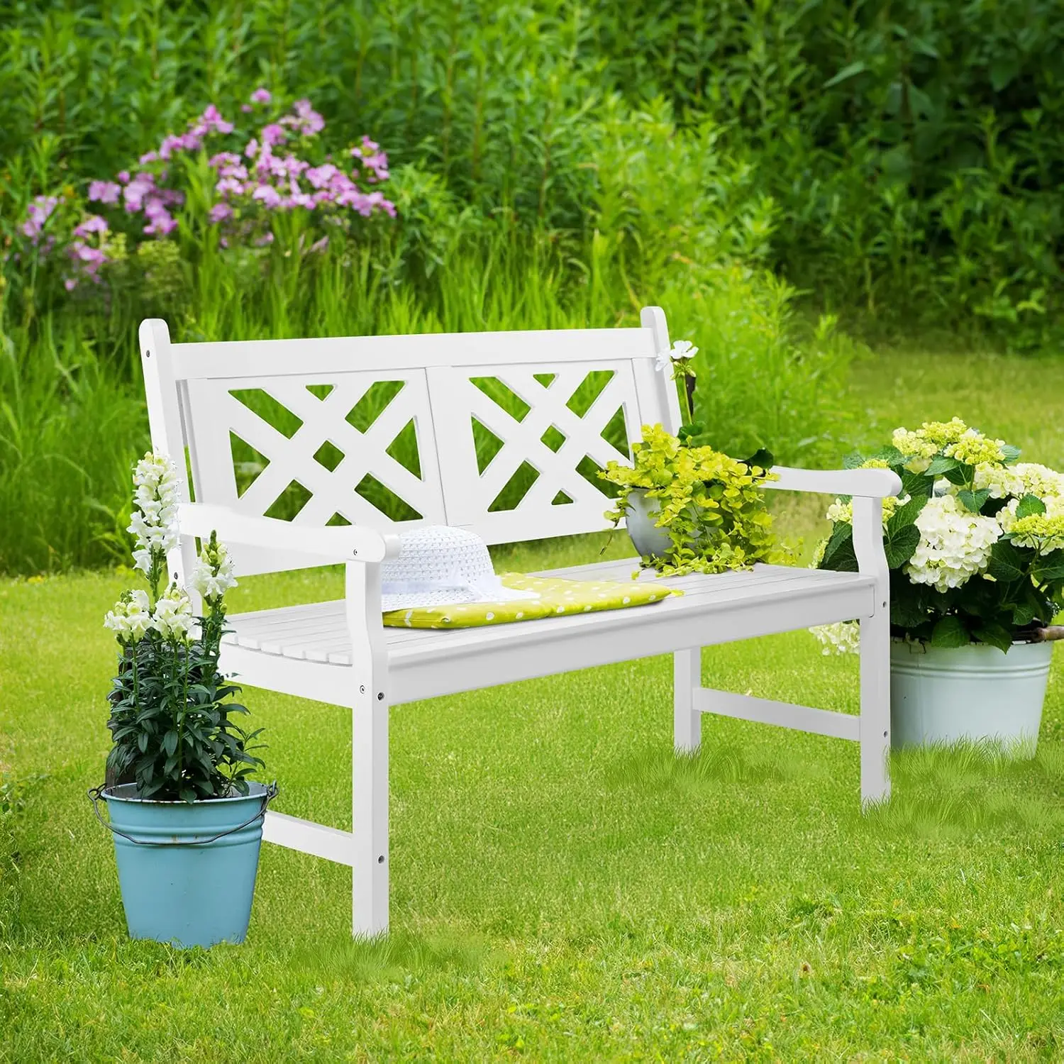 Vingli Outdoor Bench Porch Bench, 47