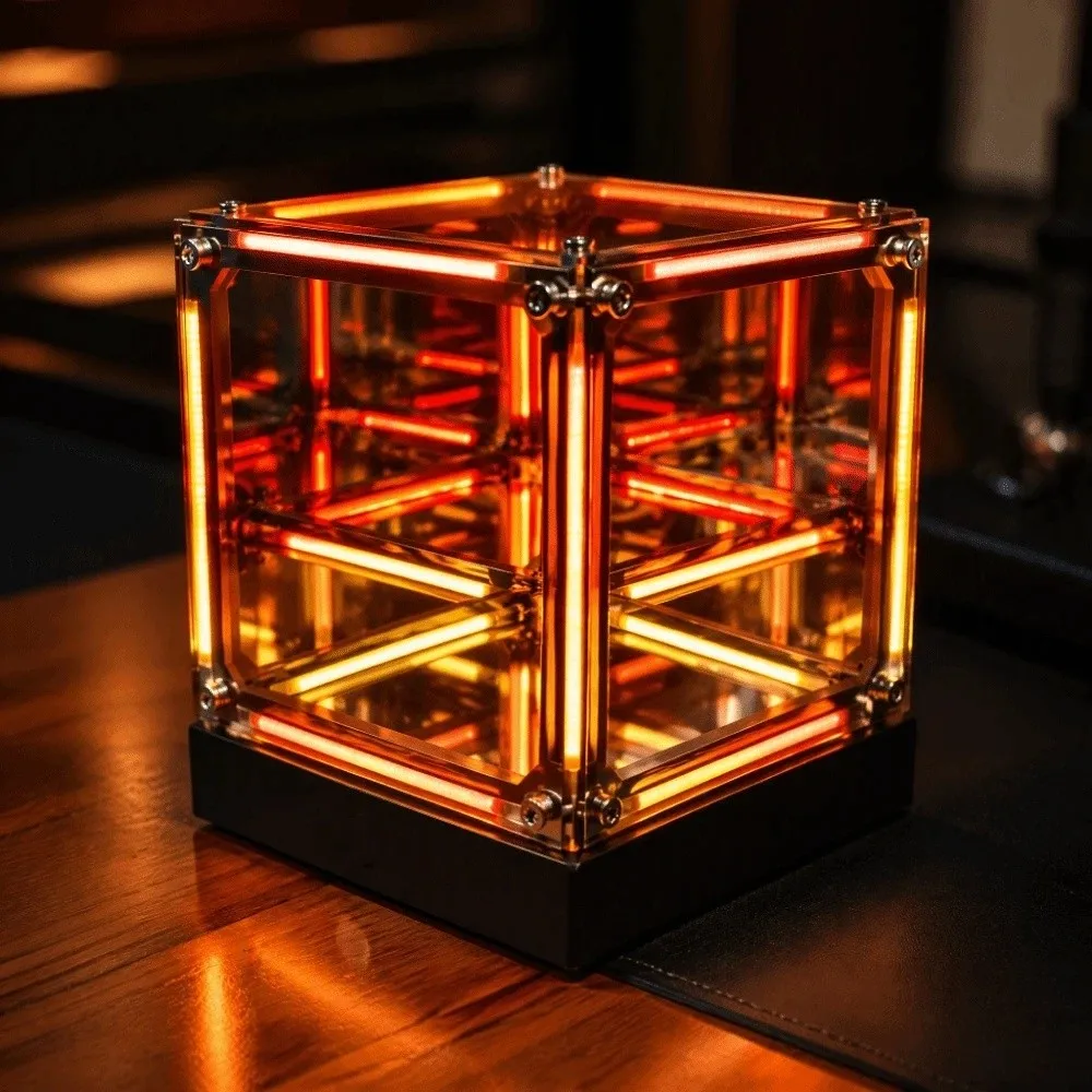 USB Charging Atmosphere Lamp Delicate Craftsmanship Soft Light Desktop Decoration Infinite Mirror Effect E-sports figurine lamp