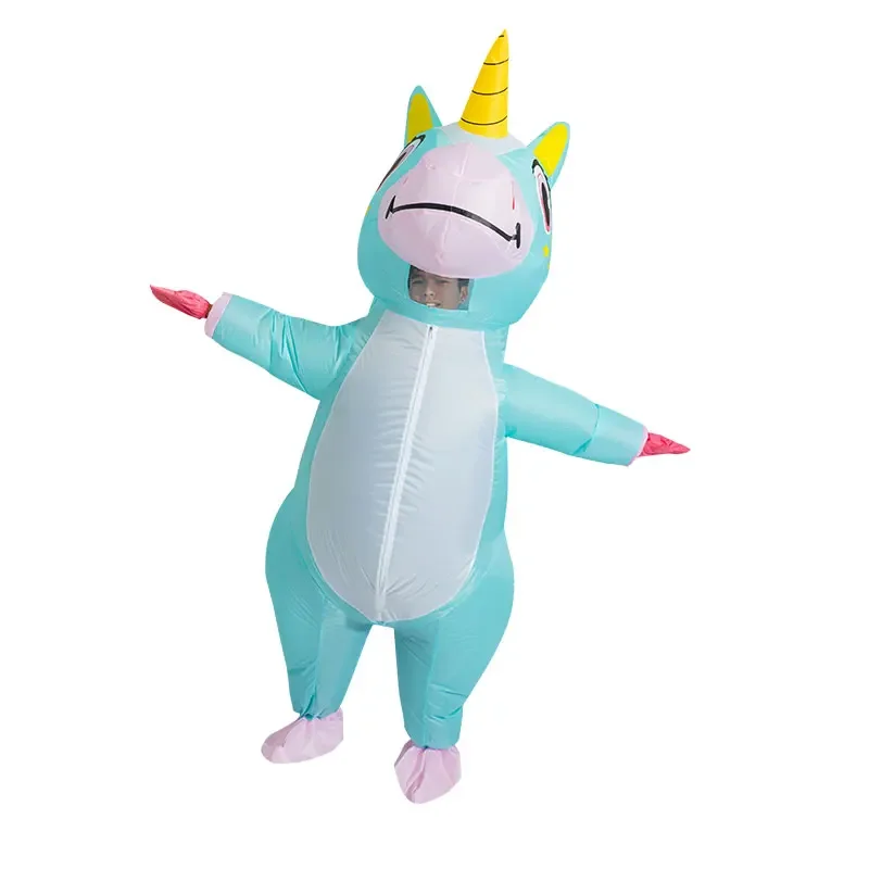 Blue Full Body Unicorn Inflatable Costume Anime Rainbow Adult Cosplay Costumes