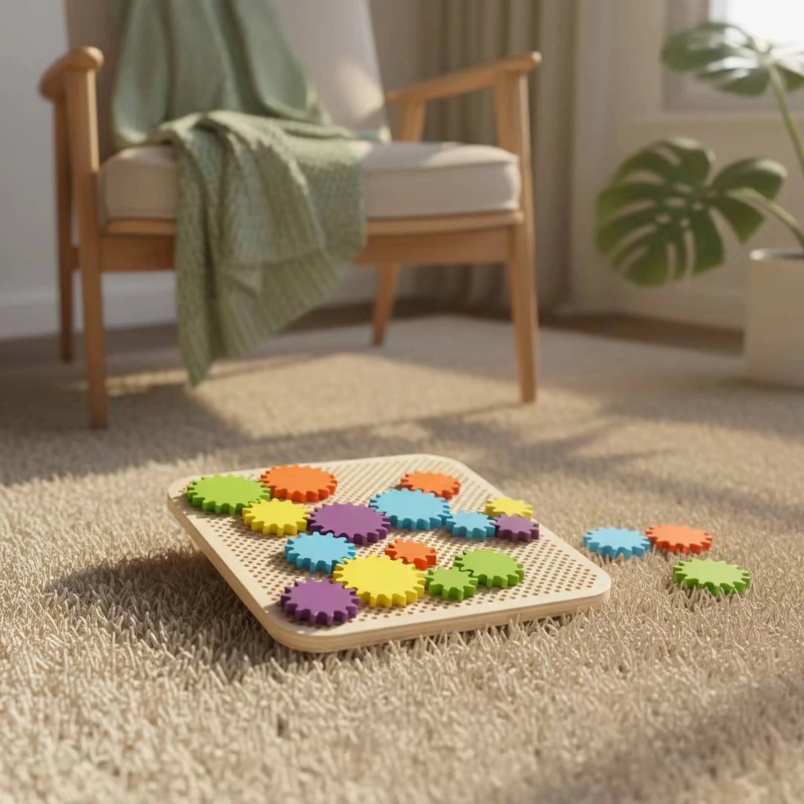 Rotating Gear Block Set Mechanical Concepts Interlocking Gear Building Toy Fine Movement Skills Problem Solving for Preschoolers