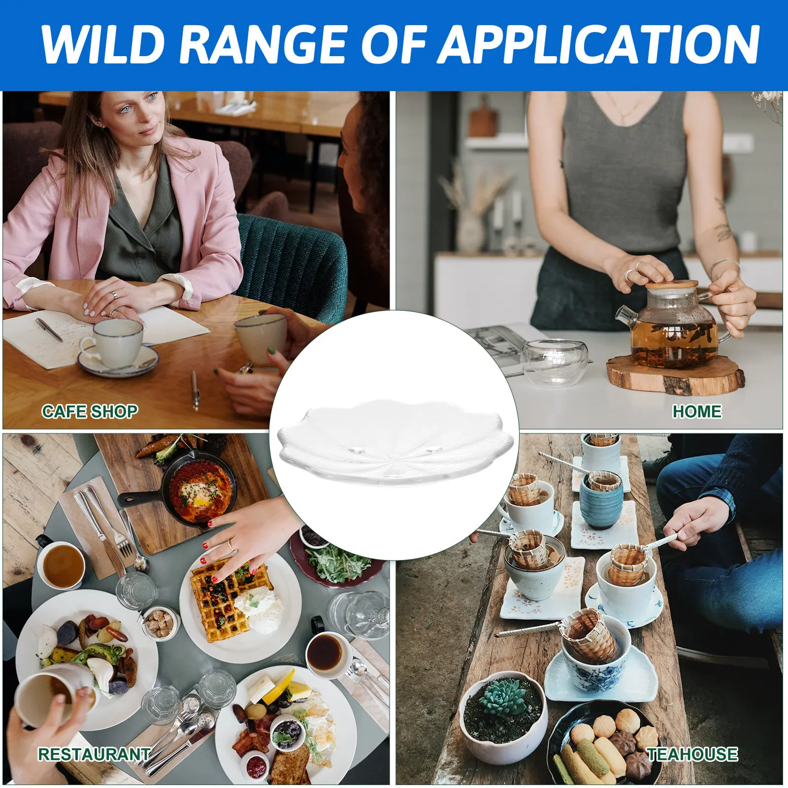 

Набор из 4 термостойких подставок для стаканов с дизайном лотоса для чая, кофе, десертов, для дома, офиса, столовой