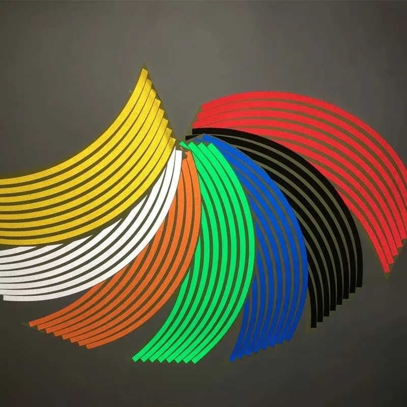 

Наклейки для автомобильных шин Poer, отделочные полосы, универсальная светоотражающая наклейка на колесо велосипеда, водостойкая лента для обода колеса мотоцикла, 1 компл.