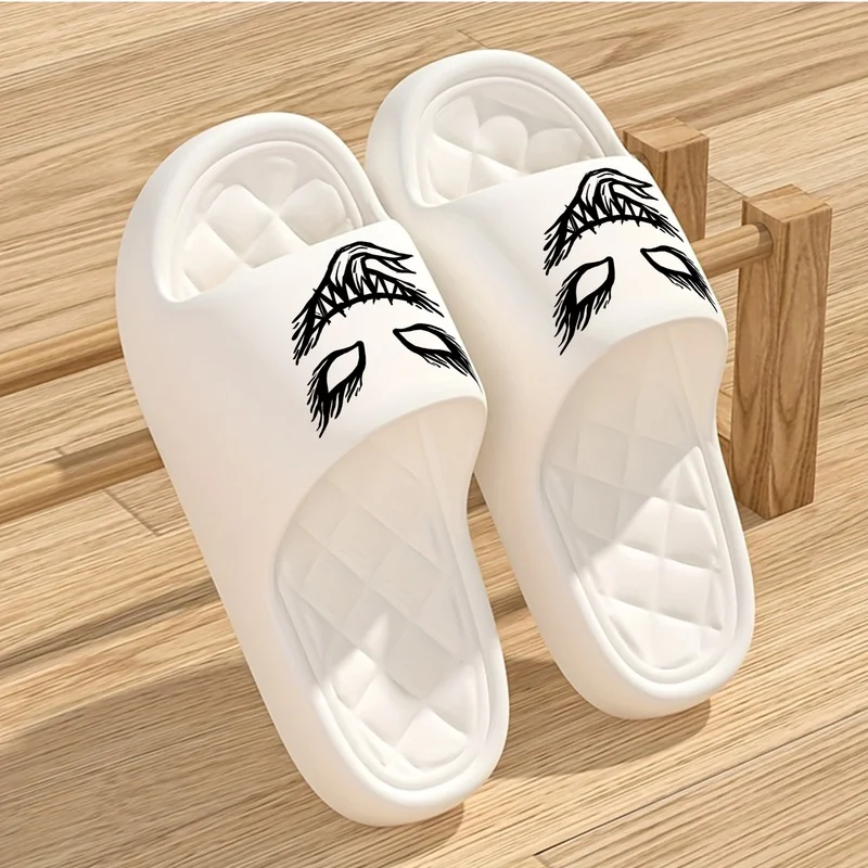 Retro Unisex Slippers Spring Summer Contrast Pattern Thick Cushion Sole Easy Wear Casual Sandals Daily Commute