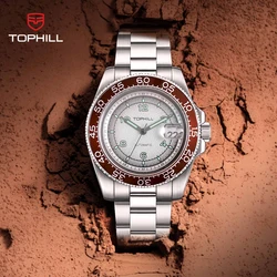TOPHILL Gradient Dial Mens Mechanical Watch 41mm Flat Sapphire Glass Calendar Luminous Automatic Wristwatches 30m Waterproof