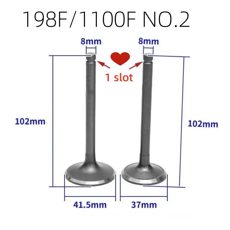 VALVE FIT SINGLE CYLINDER DIESEL ENGINE KD192F 195F 198F 1100F 1105F 1102F GENERATOR 8KW 10KW 12KW INTAKE VALVE EXHAUST VALVE