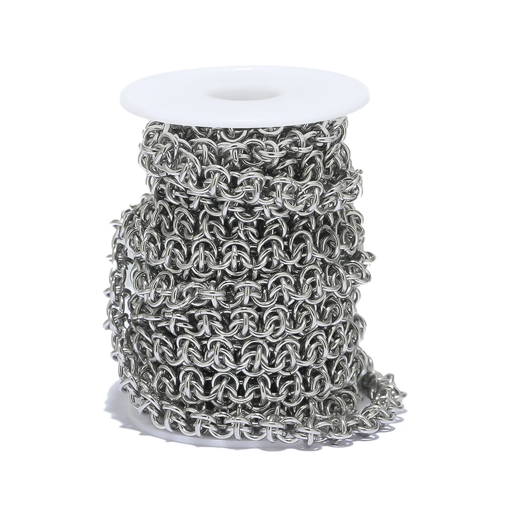 1 Meter 304 Edelstahl Grobgeknüpfte Ketten für DIY Hip-Hop-Halsketten, Schmuckherstellungszubehör – Detail 4