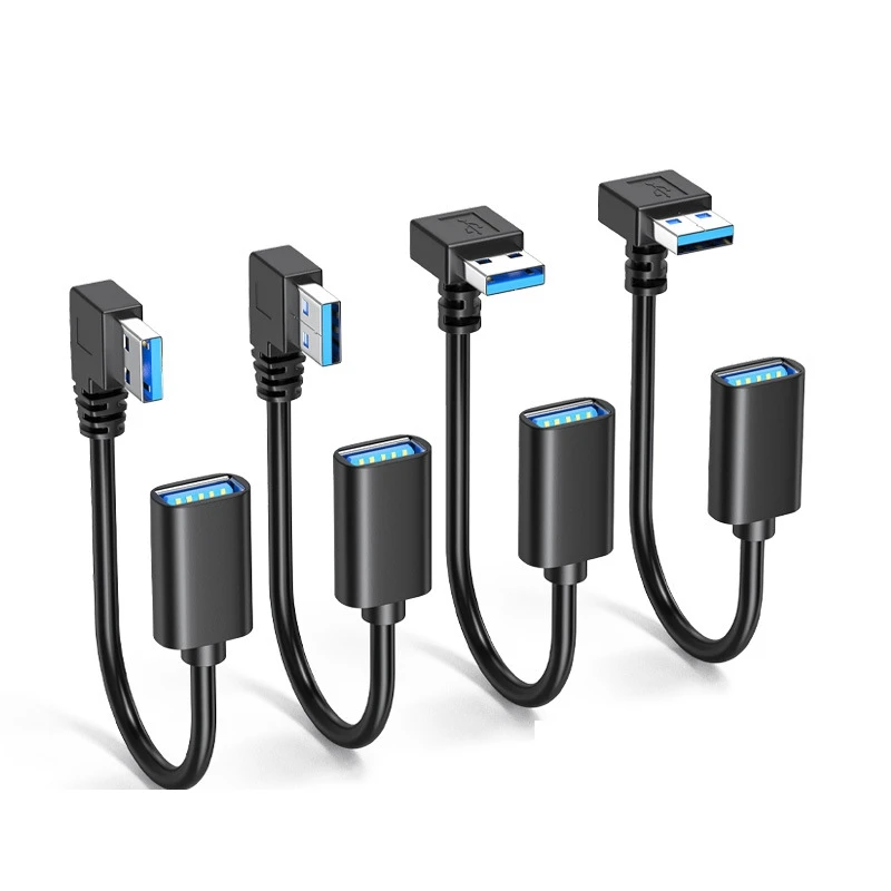 50cm USB 3.0 Male to Female Extension Cable 90 Degree Angle Extender Adapter for Fast Data Transmission Left/Right/Up/Down