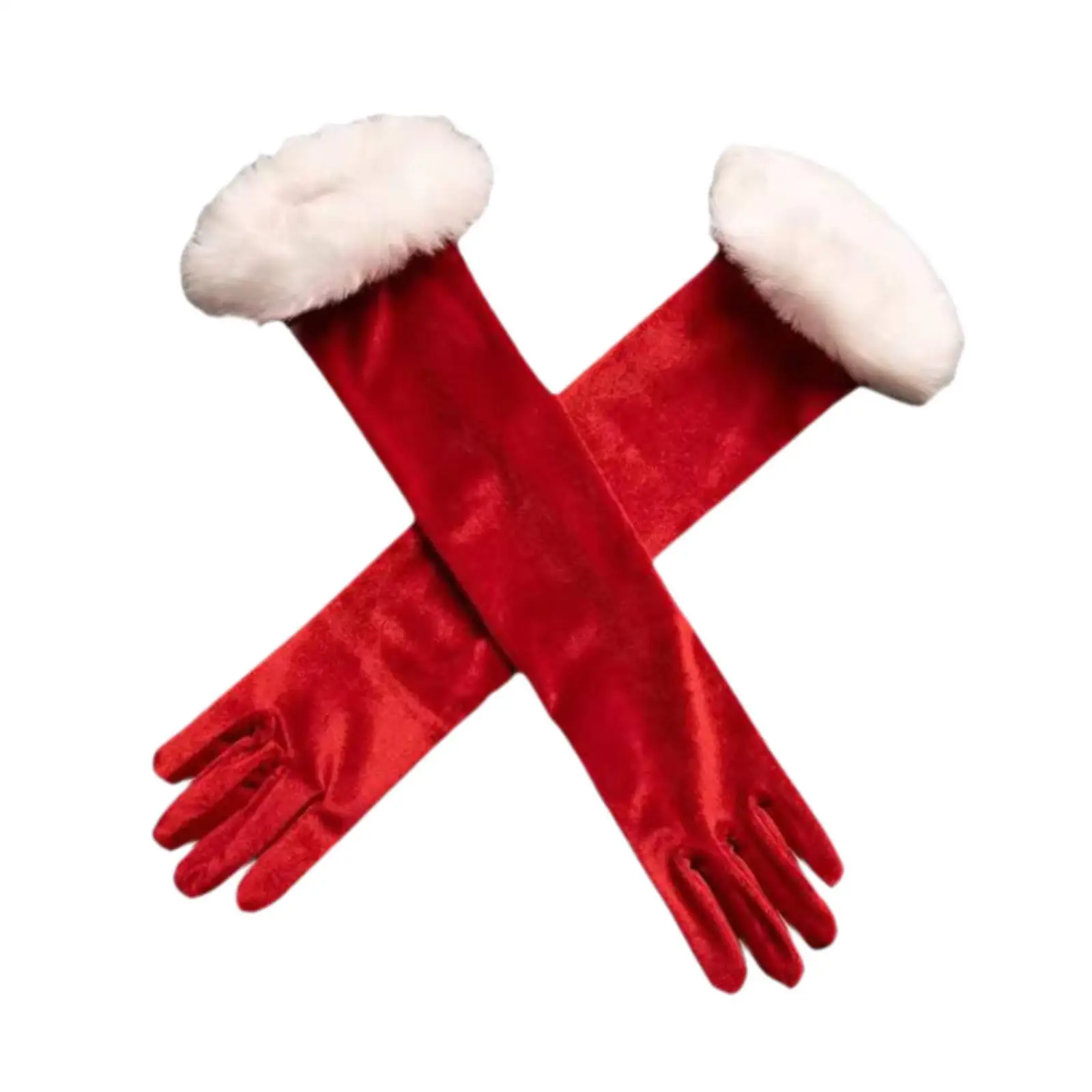 Kerst rode handschoenen Kerst fluwelen handschoenen voor nieuwjaar vakantie foto prop