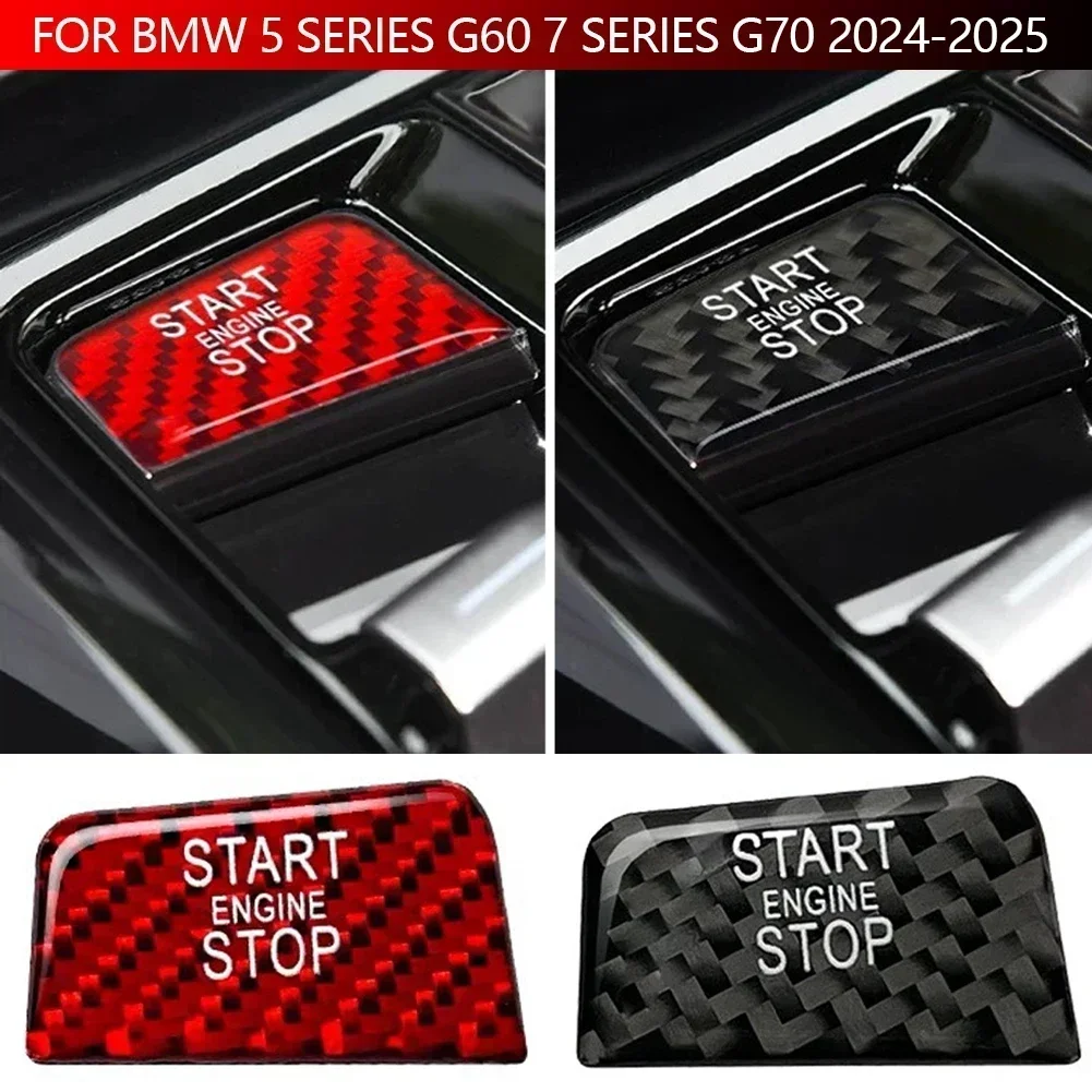 Carbon Fiber For BMW X3 G45 G48 2025 2026 5 Series G60 2024- Car Engine Start Stop Button Trim Sticker Interior Accessories