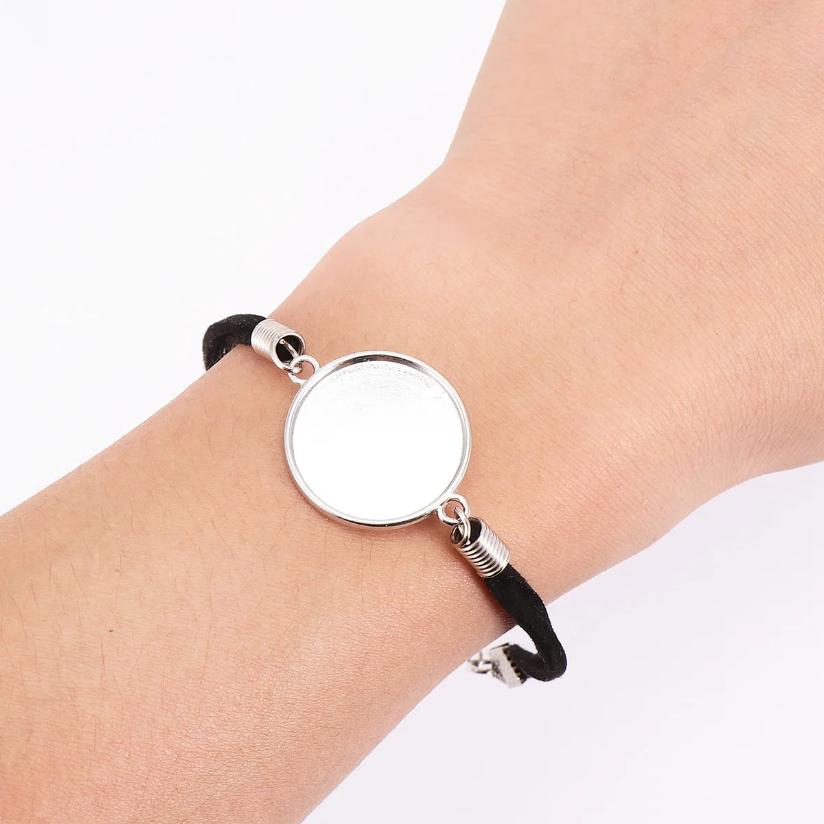 

5pcs Time Stone Bracelet Retro Artificial Women Jewelry Tray Base Round Blank DIY Gifts Travel Accessories Components