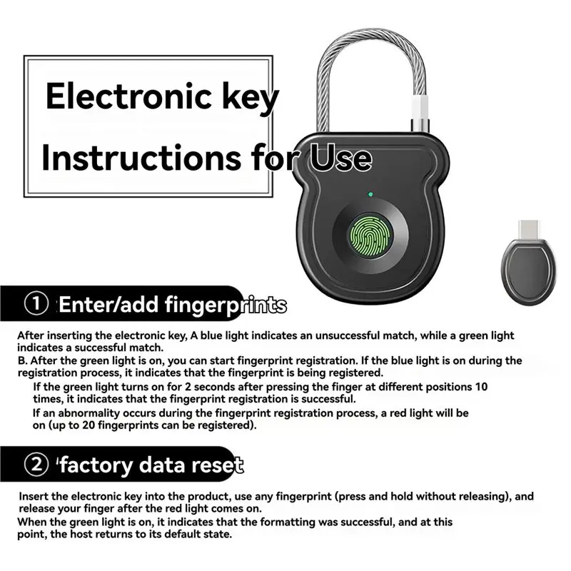 【PROMOTION】Smart Padlock 0.5Sec Unlock Waterproof Fingerprint Lock Portable Keyless Gym Locker