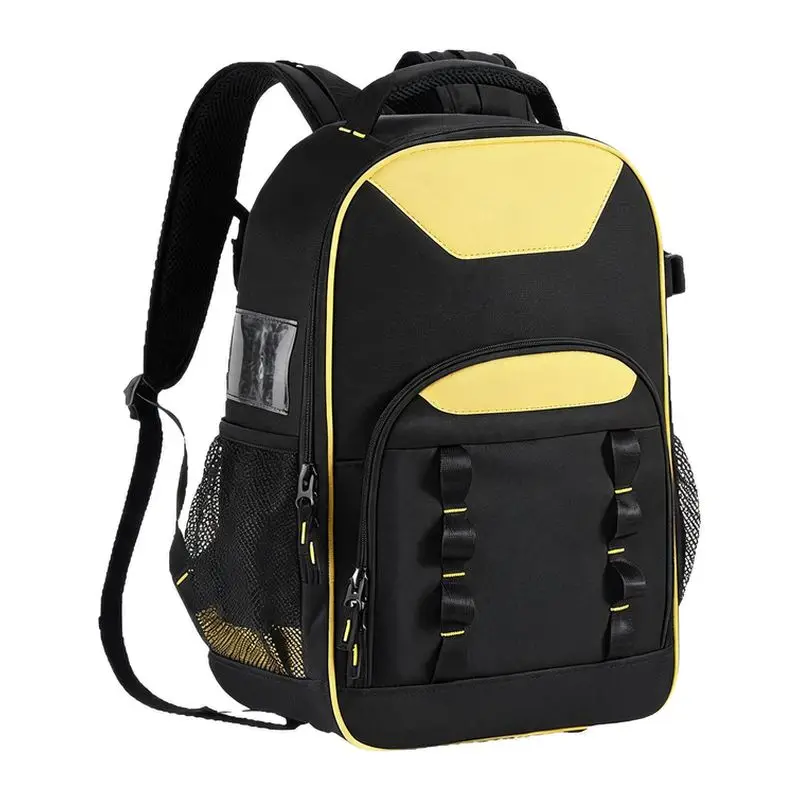 Oxford Cloth Tool Backpack Adjustable Shoulder Strap, Zipper Opening and Closing, Yellow Kit