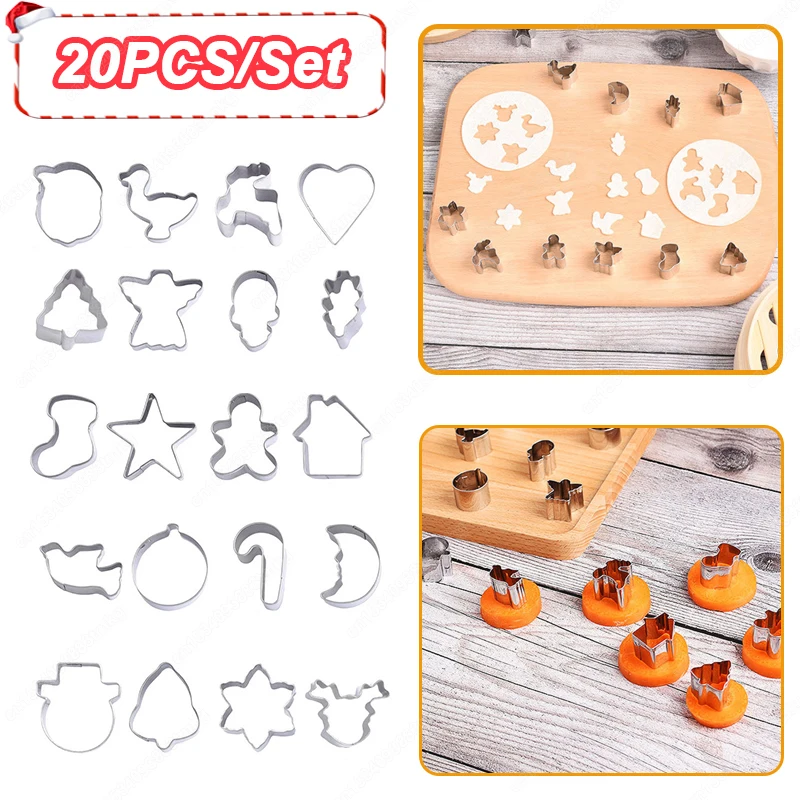 

Christmas Biscuit Cutter Stainless Steel Sugar Biscuit Press Stamp Embosser DIY Mini Fondant Pastry Molds Christmas Baking Tool