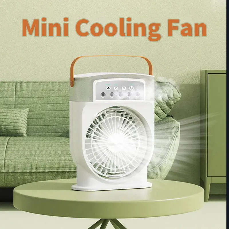 

Five Hole Spray Electric Fan New USB Humidifying Cooling Spray Small Wireless Portable Mini Night Light Air Cool