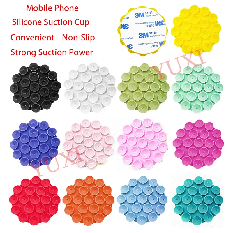 

YUXI 1PC Strong Grip Phone Holder Adhesive Silicone Suction Phone Case Mount Anti-Slip Hands-Free Sticky Cell Phone Grip Stands