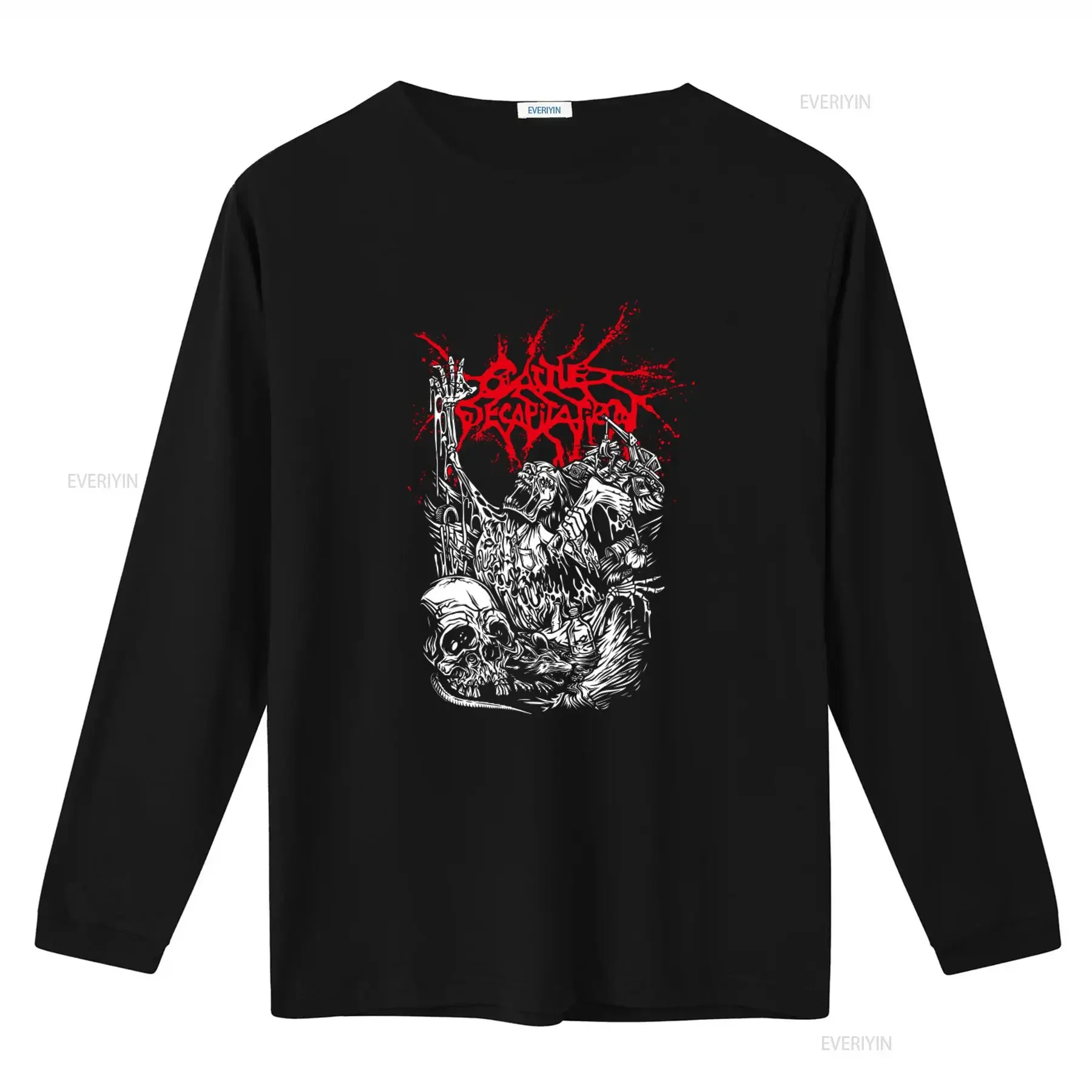 Cattle Decapitation Alone At The Landfill Men's T Shirt Skull Horror Design Perfect for Metal Fans vintage Washed