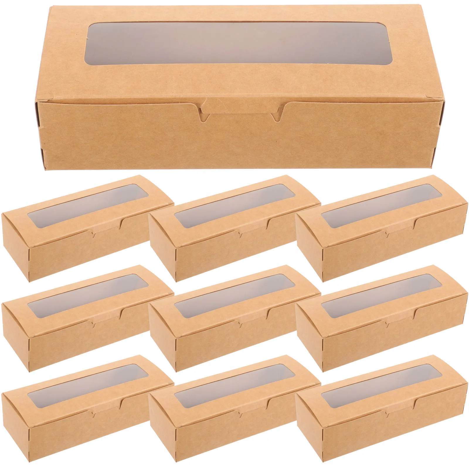 

20pcs Window Cake Boxes Transparent Baking Packaging Dessert Cupcake Bakery Treat Containers Compact Paper Party for Birthday