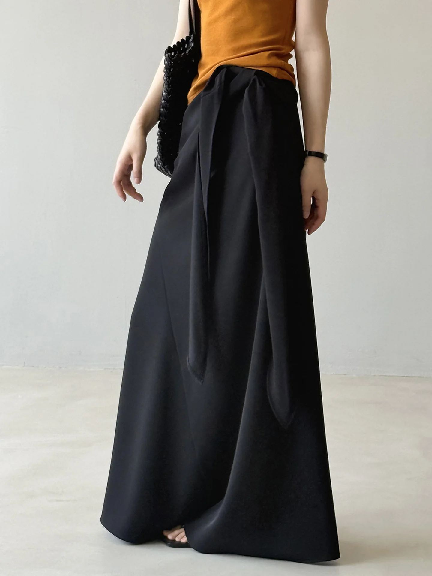 

Women's Grey A-line Skirt Vintage Y2k Long Skirt Harajuku 90s Aesthetic Bandage Asymmetrical Skirts Fashion 2000s Clothes Summer