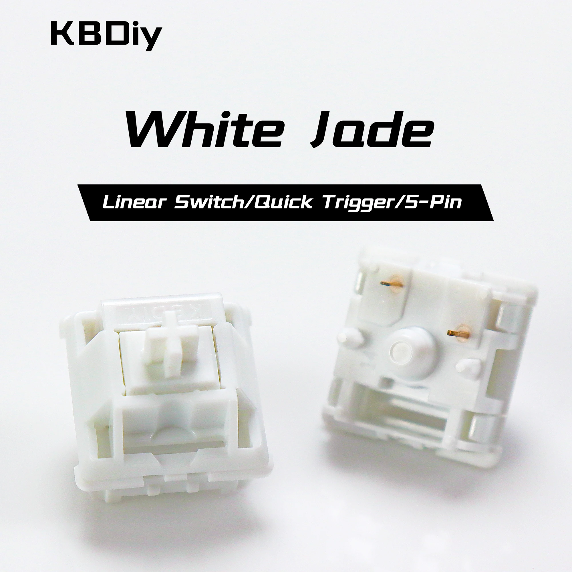 KBDiy White Jade Switch Keyboard 5-Pin 42gf LY Stem POM Linear Switches For Custom DIY 60 Gaming Mechanical Keyboard Aula F75