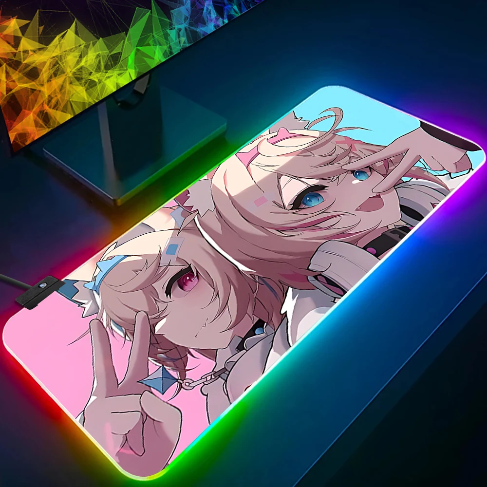 

Красивый милый коврик для мыши RGB Catwoman для ПК-геймеров, светящийся LED коврик для мыши, резиновый игровой коврик для компьютера