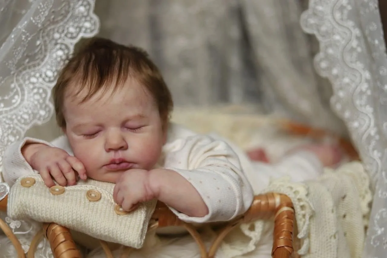 Jako prawdziwe śpiące żywe Reborn Baby LouLou z 3D-Paint Skin Visible Veins 18 cali Newborn Doll Toy Bebe Silicone Doll Toys