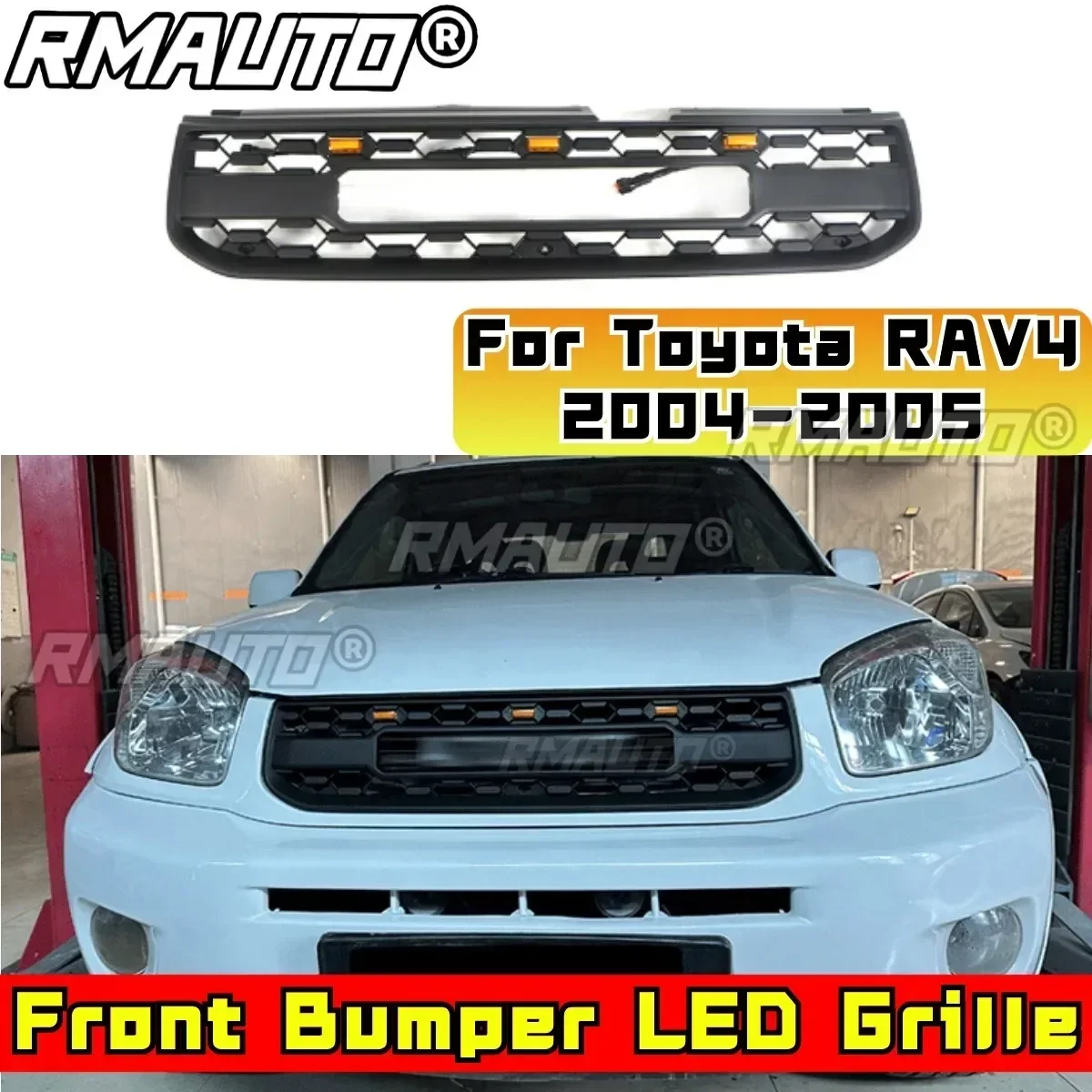 Front Racing Facelift Upper Radiator Grilles For Toyota RAV4 2004-2005 Car Front Bumper Racing Grille Grill Modification Part