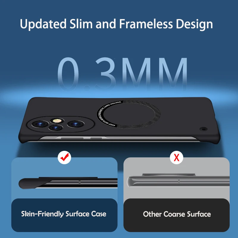 رقيقة جدا المغناطيسي فرملس الجلد يشعر جراب هاتف ل الشرف 300 200 100 90 80 70 60 50 X9C الذكية ماجيك 6 7 لايت برو غطاء نحيف #5