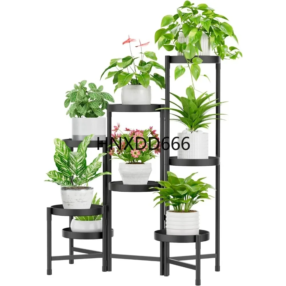 8 Tier Plant Stand for Indoor Outdoor, Tiered Folding Corner Flower Display, Metal 32 Inch Tall, Plant Shelves