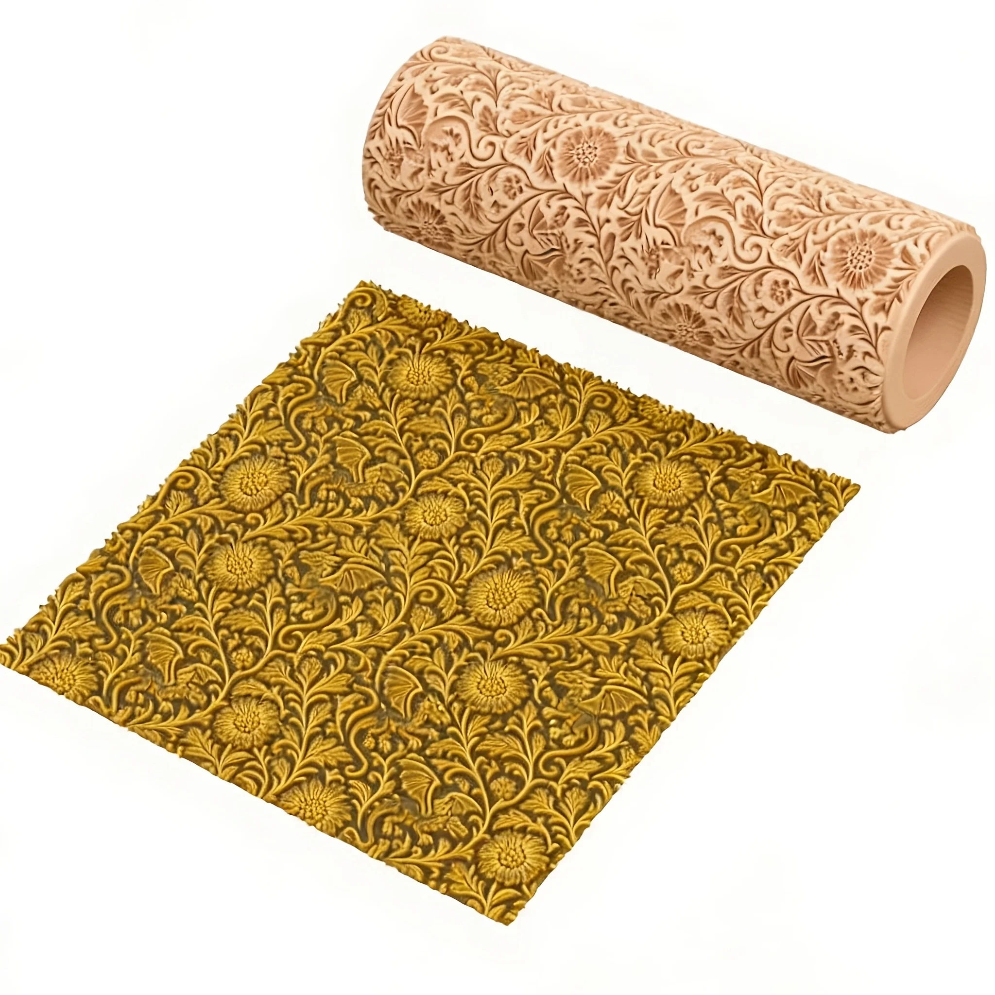 Metallic polymer clay seamless texture roller for plastic craft tools for DIY earrings and jewelry making