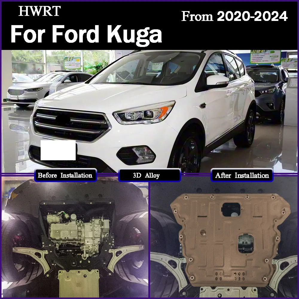 

Under Engine Guard Splash Shield Mud Fender Cover Plate Fender Mudguard Protector For Ford Kuga 2020-2024 2.0T