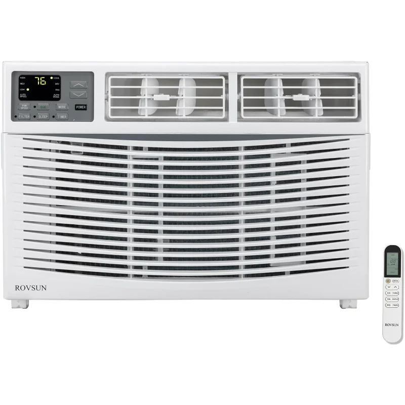 ROVSUN 12000 BTU Air Conditioner Window Unit with Heat, 4-in-1 Window AC Unit Cooler, Heater, Dehumidifier & Fan with Timer