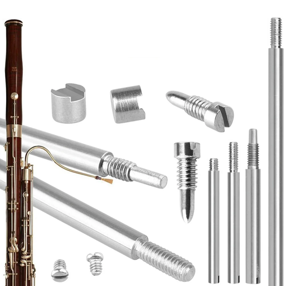 

1 set 1 Set Bassoon Repair Kit Durable Metal Parts Wind Instrument Adjustment Tool Screw Threaded Rod Grooved Block Replacement