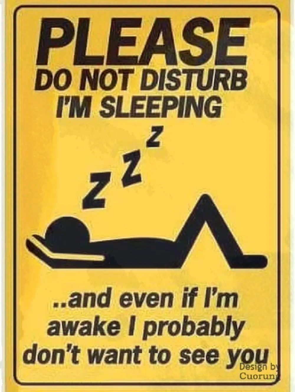 Man Cave Decor Please Do Not Disturb Im Sleeping Tin Sign Vintage Funny Creature Iron Painting Metal Personality Novelty  Inch