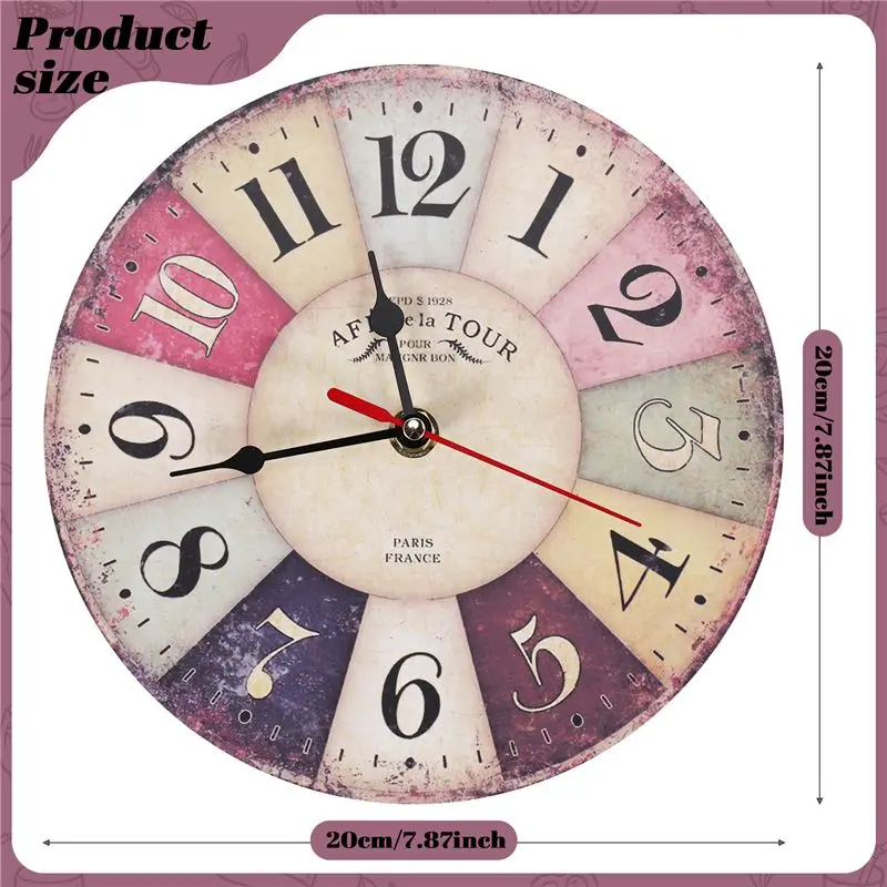 Timelike Wooden Wall Clock Modern Design Vintage Rustic Shabby Chic Home Office Cafe Decoration Art Large Watch