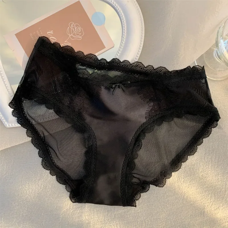 Modal French Style Satin Ms. Low Waist Thin Lace Pure Sex Panties Girls 2024 New Briefs Panties Women