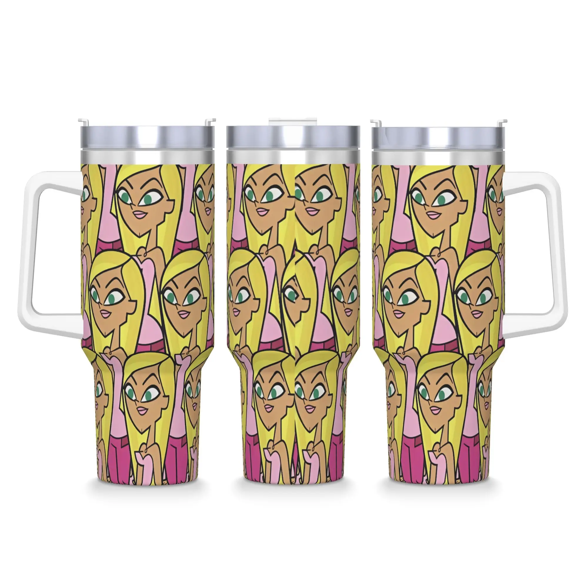 Stainless Steel Tumbler Totals Dramas Characters Mugs Cup Straws  Driving Cold and Hot Water Bottle Keep Heat 40oz Thermal Mug