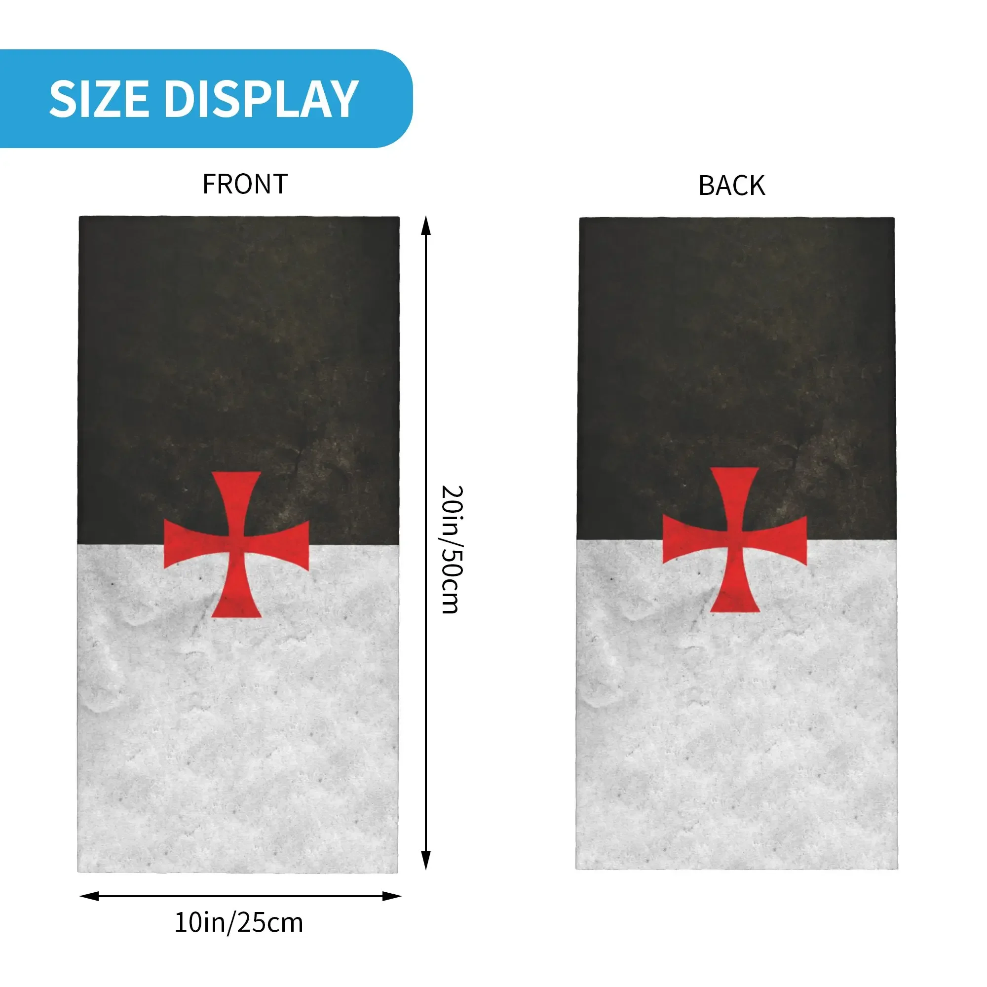 Flag of the Knights Templar Bandana Neck Warmer Men Women Winter Hiking Ski Scarf Gaiter  Face Cover