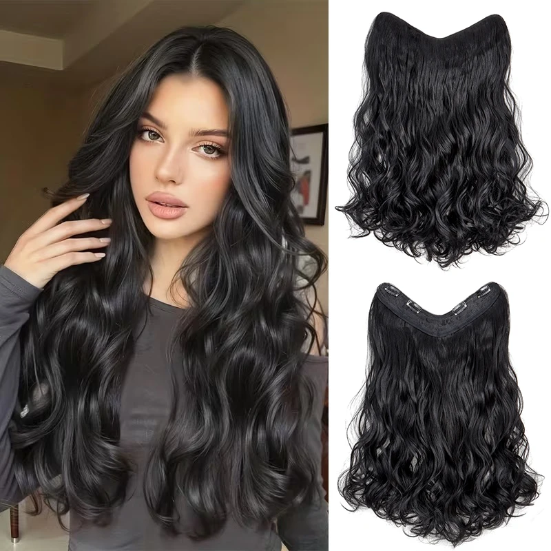 

20-дюймовые синтетические длинные кудрявые накладные пряди для волос с клипсами, термостойкие, из высококачественного волокна, для женщин, на каждый день и для вечеринок