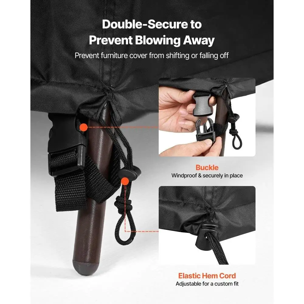 مقاوم للماء في الهواء الطلق 420D الثقيلة كرسي الطاولة حامي أريكة 74x47 بوصة دائم الغبار جميع الأحوال الجوية #4